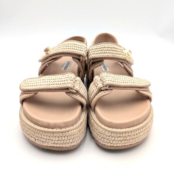 Steve Madden Bigmona Platform Sandals Women's Natural Raffia Size US8M EU38.5 - Picture 2 of 12